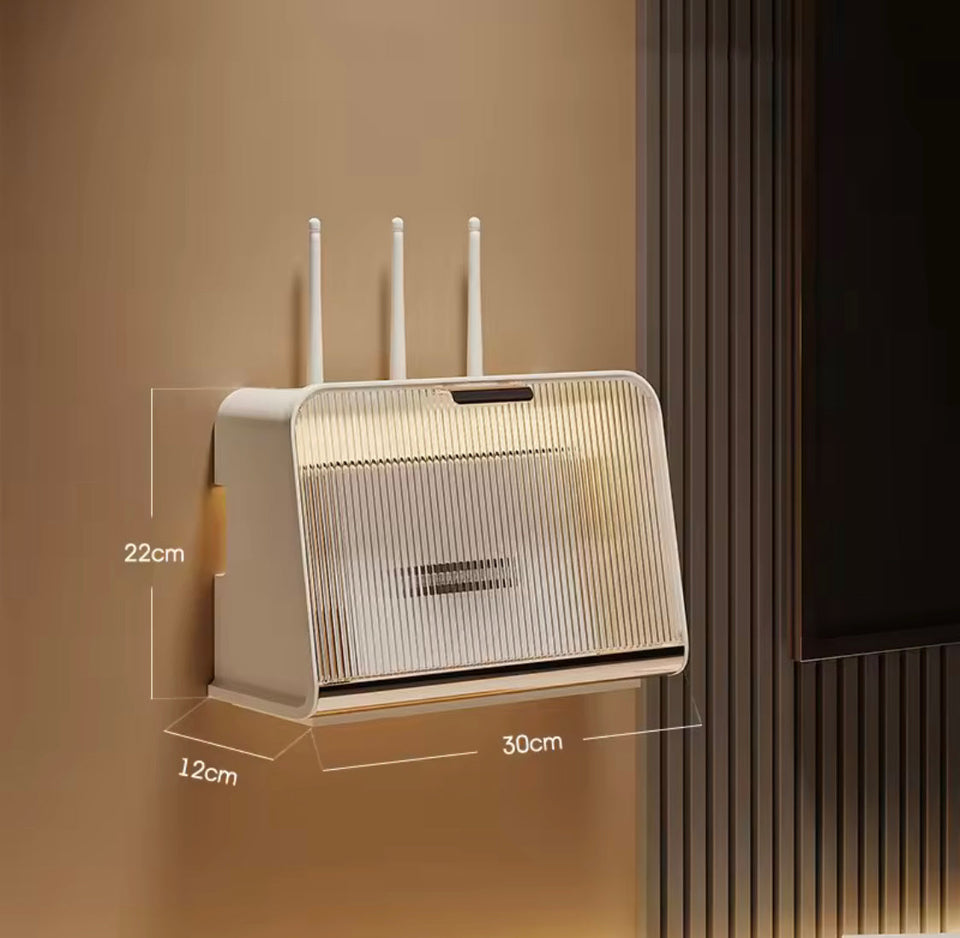 Luxury Wifi Cabinet Storage Box, Wall Mounted Router Storage Box, WiFi Device Storage Rack with Heat Dissipation