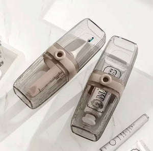 Transparent Toothbrush Travel Box, Portable Leakproof With Lid Toothbrush Cup, Toothpaste And Brush Storage Case