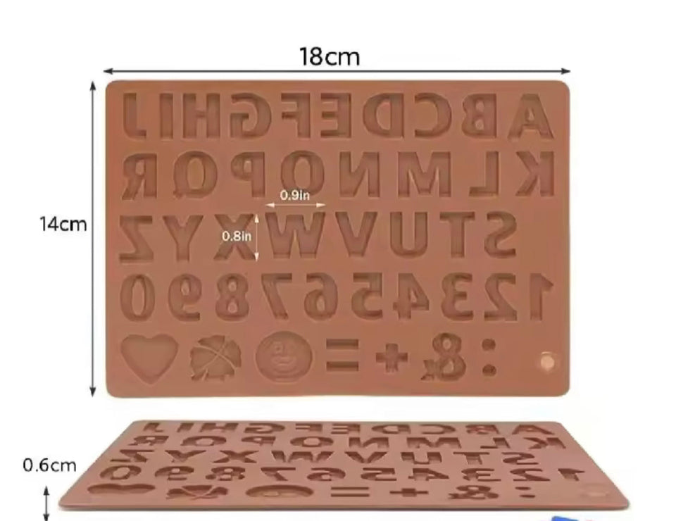 3D DIY Silicone Alphabet Number Chocolate Mold, Cake Decoration Tools