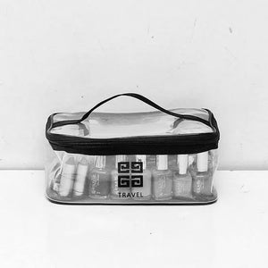 Stylish Transparent Makeup Pouch, Portable Waterproof Transparent Makeup Bag, Large Capacity Zipper Makeup Travel Bag