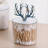 Creative Antler Cotton Swabs Container, Creative Jewelry Holder Organizer Box, Cotton Pad Q-Tip Organizer