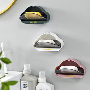 Cloud Shaped Wall Mounted Soap Holder, Wall Mounted Soap Dish Box, Bathroom Hanging Soap Tray, Plastic Bathroom Soap Holder