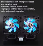Rechargeable Dual Solar Fan, Small Cooling Ventilator, Rechargeable Outdoor Fan