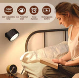 Double Head Led Wall Lamp With Magnetic Holder, 360° Rotatable For Bedroom Reading Lamp, Portable Night Light