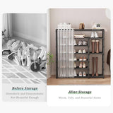 Dustproof Shoe Rack With Curtain, Stackable Multilayer Shoe Rack, Space Saving Footwear Organizer, Shoe Rack Organizer Cabinet With Curtain