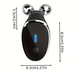Dual Ball Massage Roller, Muscle Fascial Relaxation Tool, Handheld Face Back Neck Massager for Pain Relief