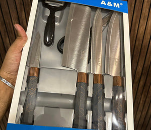 6pcs Kitchen Knives Set, Premium Quality Fruit And Vegetable Knife, Kitchen Cutlery Set, Premium Steak Cutting Knife