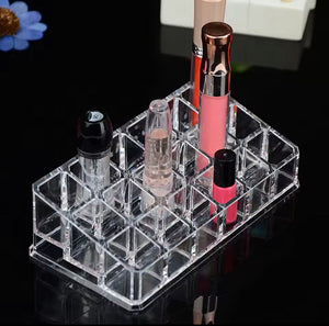Lipstick Display Stand Holder, Acrylic Lipstick Storage Box, Acrylic Makeup Organizer, Desktop Lipstick Display Storage Box, Cosmetic Nail Polish Storage Rack, Desktop Dressing Table for Lip Glaze Brushes Bottles