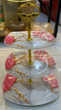 3 Tier Melamine Platter, Creative Colorful Glass Plate, Light Luxury Snack Serving Tray, Home Dining Room Table Tray, Party Snacks Serving Tray