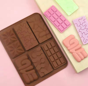 6 Grids Mini Rectangular Silicone Chocolate Mold, Easy Release Rectangle Chocolate Mold, Non Stick Silicone Mold