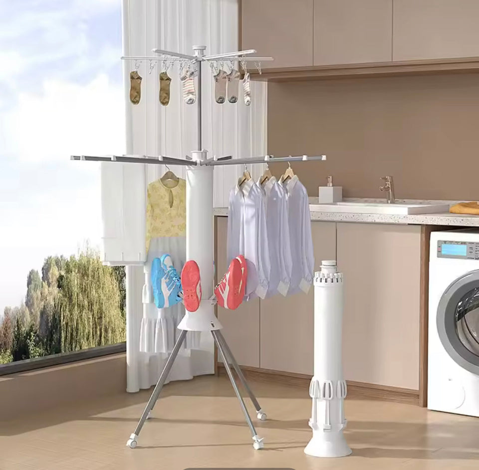 Octopus Portable Drying Rack, Foldable Clothes Drying Rack, Tripod Style Clothes Warmer, Rotating Washing Hanger Rack