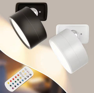 Double Head Led Wall Lamp With Magnetic Holder, 360° Rotatable For Bedroom Reading Lamp, Portable Night Light