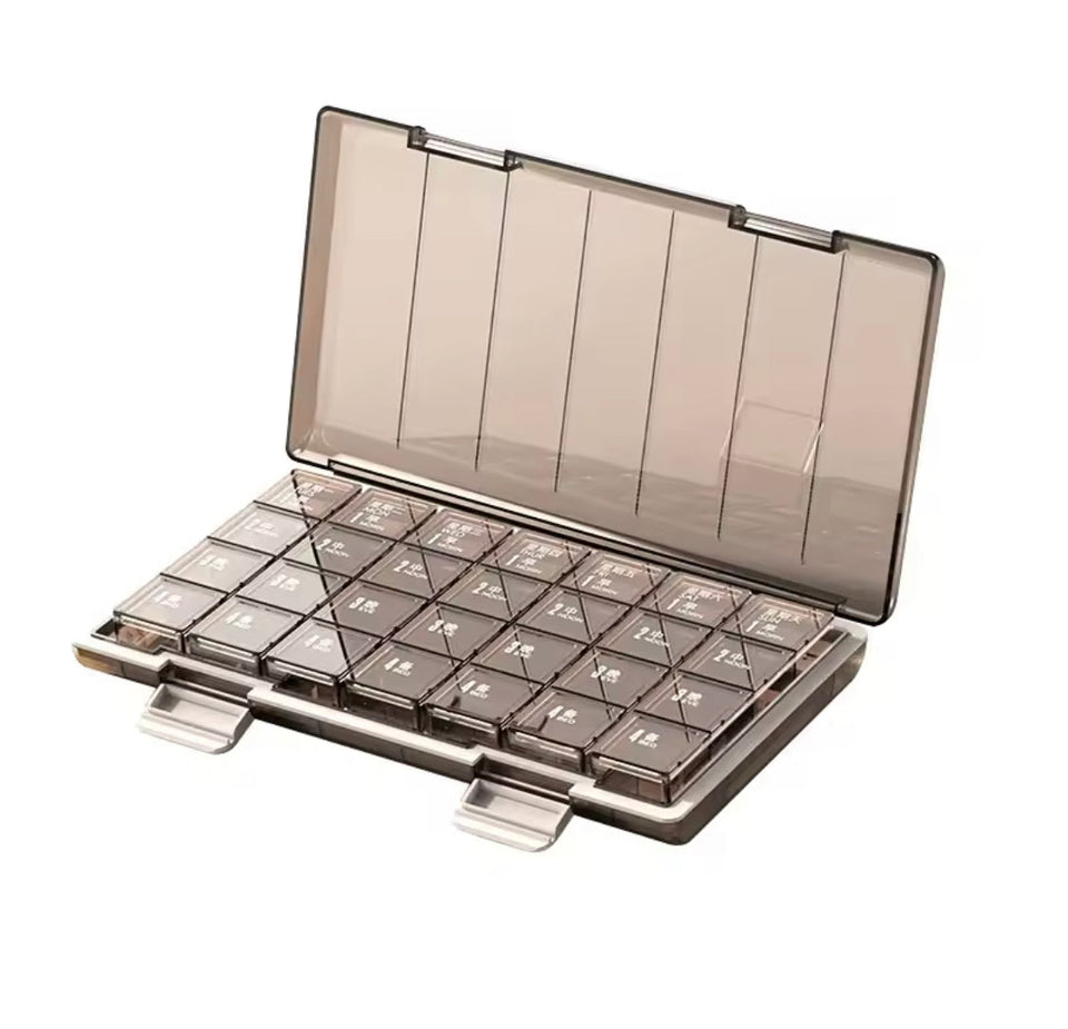Portable 21 Grids Pill Organizer, Travel Pill Cases, Removable Medicine Container, Daily Storage Tablets Box