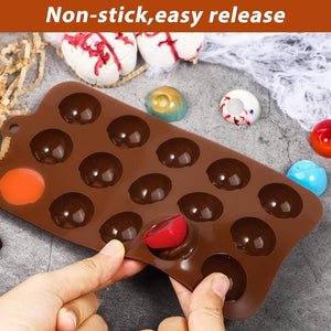 Eye Ball Shaped Silicone Chocolate Mold, 15 Cavity DIY Silicone Chocolate Molds, Cake Decorating Accessories