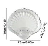 Transparent Shell Shaped Dumpling Dish, Stackable Heat Resistant Food Compartment Tray, Creative Dried Fruit Snack Plates