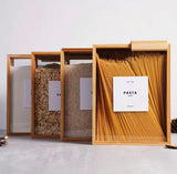 Wooden Cereal Storage Jar, Grain Food Bamboo Storage Container, Kitchen Food Storage Box Organizer