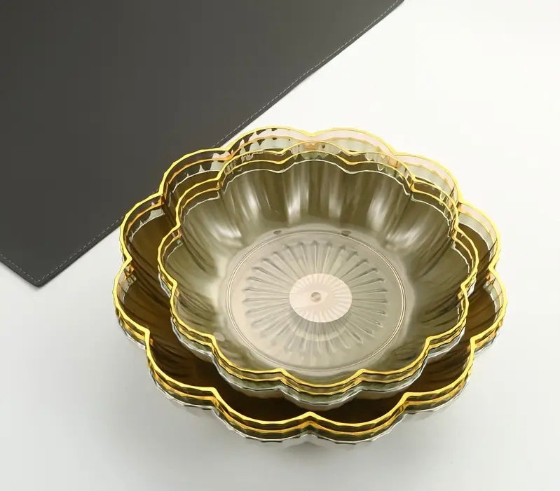 Elegant Floral Shaped Fruit Plate, Vintage Style Serving Plates, New Design Dryfruit Plate