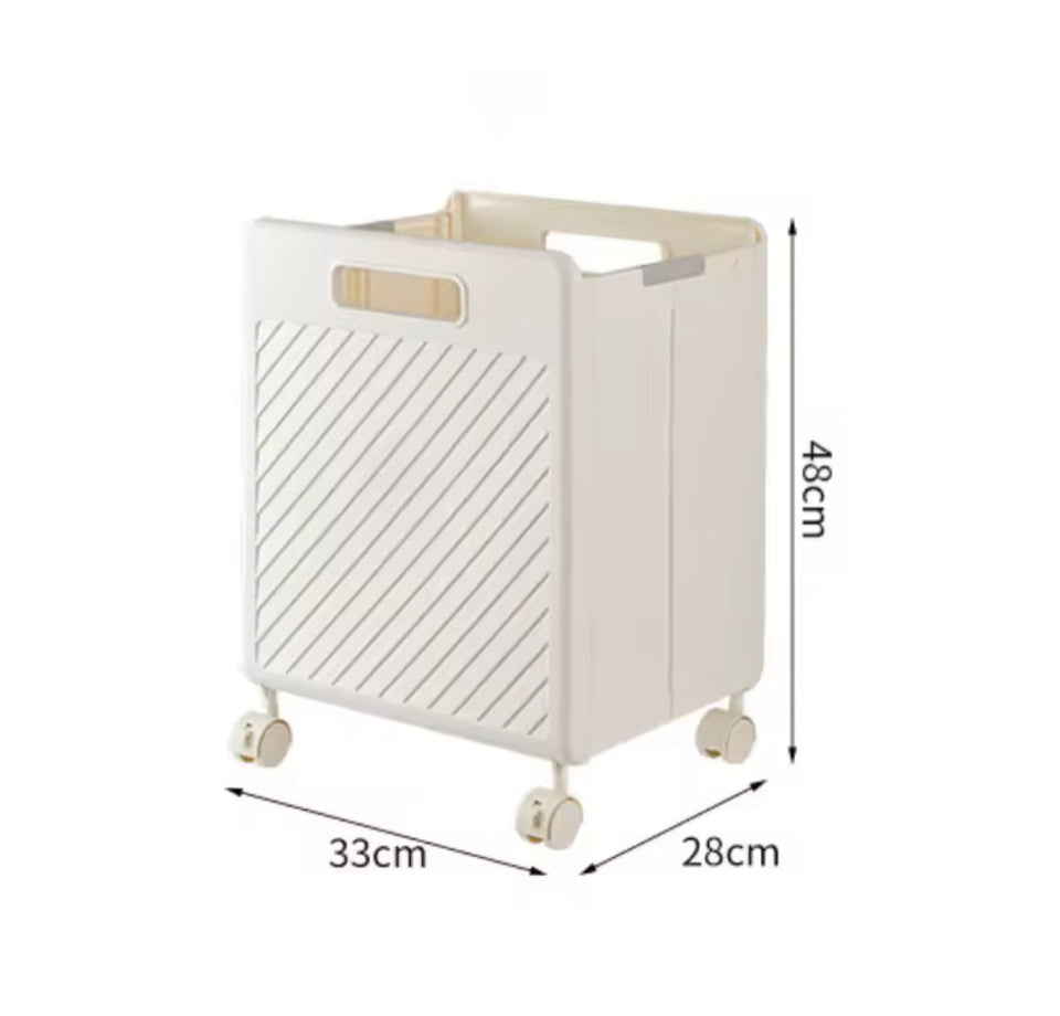 Foldable Clothes Storage Basket With Wheels, Multifunctional Laundry Basket, Household Large Capacity Bathroom Storage Basket