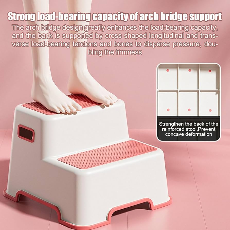 Kids Washbasin 2 Step Stool, Baby Hand Wash Step Stool, Kids Toilet Foot Step Stool, Dual Purpose Climbing Step Stool