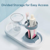 Toothbrush Holder With Wash Cup, Toothbrush And Toothpaste Holders, Bathroom Shelf Toothbrush Storage Rack, Toothpaste Holder Storage Case