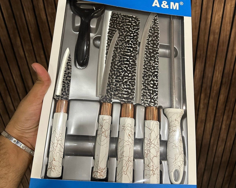6pcs Kitchen Knives Set, Premium Quality Fruit And Vegetable Knife, Kitchen Cutlery Set, Premium Steak Cutting Knife