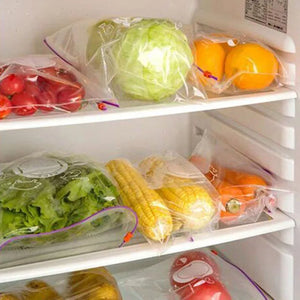 Reusable Zip Lock Meat Storage Bags, Multi Use Transparent Food Saver Pouches, Reusable Meat Keeper Zip Bags, Eco Zip Food Preservation Bags, Fridge-Fresh Zip Lock Storage Bags, Transparent Freezer Bags