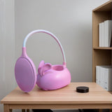 Cute Rabbit Desk Lamp With Pen Holder, Foldable Table Desk Book Reading Lamp, Rechargeable Study Lamp