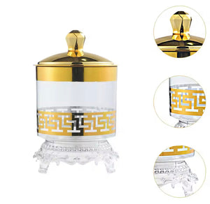 Set of 3 Candy Jar With Lid, Transparent Dry Food Storage Container, Tea Party Serving Jar, Cookie Jar