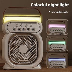 3 in 1 Evaporative Air Conditioner Cooler, Portable Air Conditioner With LED Night Lights, Evaporative Air Cooler Humidifier Fan