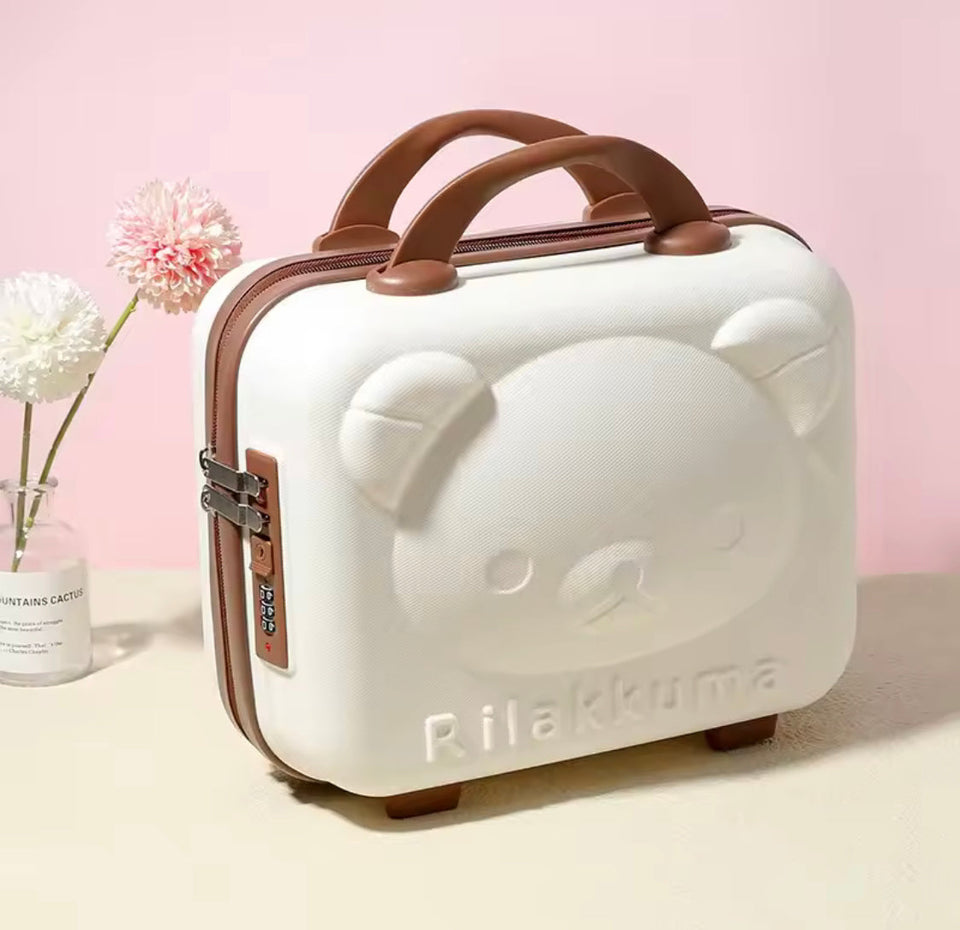 Portable Mini Bear Makeup Handbag, Mini Bear Travel Cosmetic Bag, Durable Zipper Cosmetic Bag