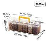 6 Grids Sealed Plastic Storage Box With Handle, Portable Large Capacity Spice Storage Container, Spices Kitchen Organizer