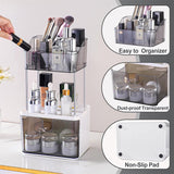 2 Layer Makeup Organizer Countertop, Skincare And Makeup Organizer, Bathroom Counter Organizer, Anti-Slip Dustproof Exquisite Vanity Organizer