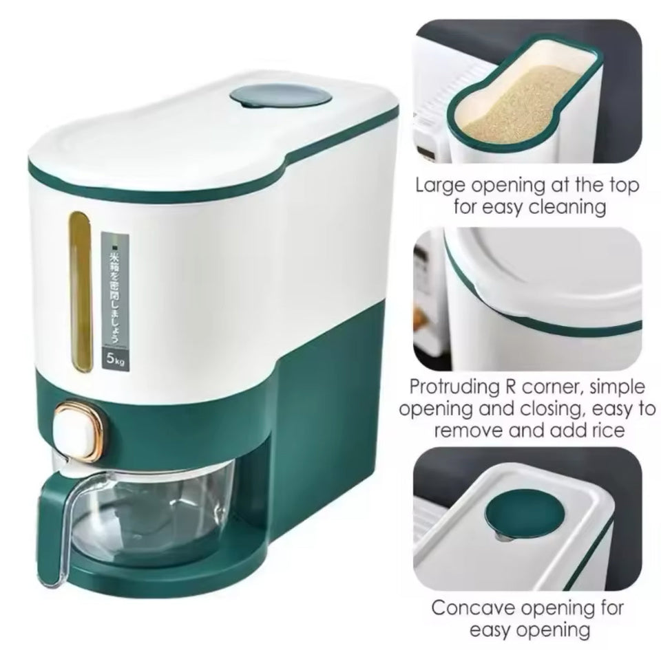 Insect Proof Press Type Cereal Dispenser, Rice Storage Box, Moisture Proof Rice Storage Container