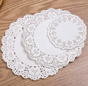 Fried Food Special Bottoms, Fried Food Oil Absorbing Paper, Round Lace Coaster Place Mat, Multipurpose White Lace Napkin, Fried Food Paper Tray Lace