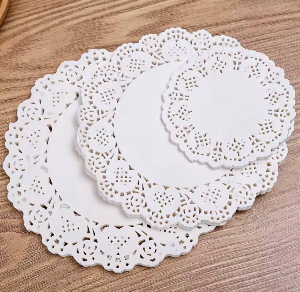 Fried Food Special Bottoms, Fried Food Oil Absorbing Paper, Round Lace Coaster Place Mat, Multipurpose White Lace Napkin, Fried Food Paper Tray Lace