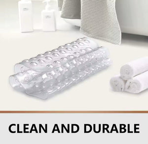 Rectangle PVC Anti Skid Bath Mat, Soft Shower Bathroom  Mat, Suction Cup Non Slip Bathtub Carpet