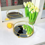 Classy Golden Vanity Display, Multipurpose Cosmetic Jewellery Tray, Kitchen Seasoning Organizer Tray