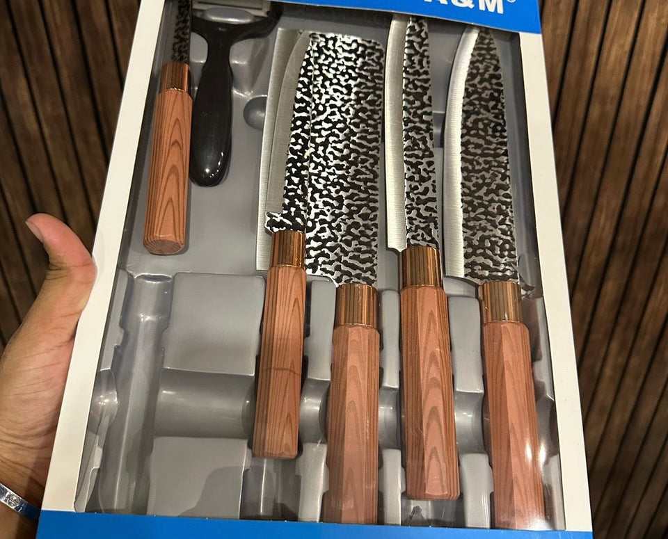 6pcs Kitchen Knives Set, Premium Quality Fruit And Vegetable Knife, Kitchen Cutlery Set, Premium Steak Cutting Knife