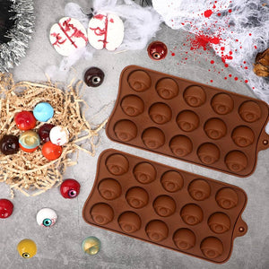 Eye Ball Shaped Silicone Chocolate Mold, 15 Cavity DIY Silicone Chocolate Molds, Cake Decorating Accessories