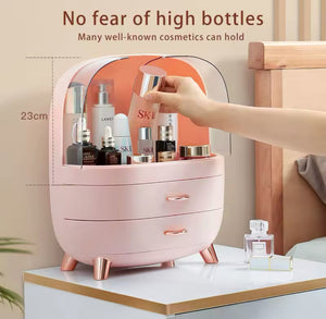 Desktop Cosmetics Storage Box With Drawers, Makeup Sundries Storage Organizer, Cosmetic Display Case, Dust Proof Storage Rack