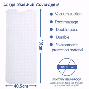 Rectangle PVC Anti Skid Bath Mat, Soft Shower Bathroom  Mat, Suction Cup Non Slip Bathtub Carpet