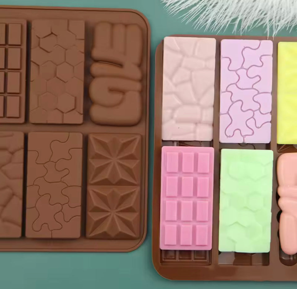 6 Grids Mini Rectangular Silicone Chocolate Mold, Easy Release Rectangle Chocolate Mold, Non Stick Silicone Mold