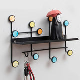 Nordic Style Clothes Rack, 6 Dots Iron Cast Wall Hooks Hanger, Antique Finish Metal Clothes Hanging Rack