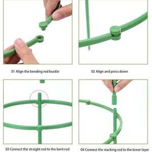 Garden Plant Support Stakes, Stackable Plastic Plant Support, Flower Support Stack For Outdoor And Indoor