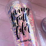 450ml Cute Creative Drinking Water Cup, Premium Plastic Glitter Water Sipper, Girls Fancy Water Cup With Straw