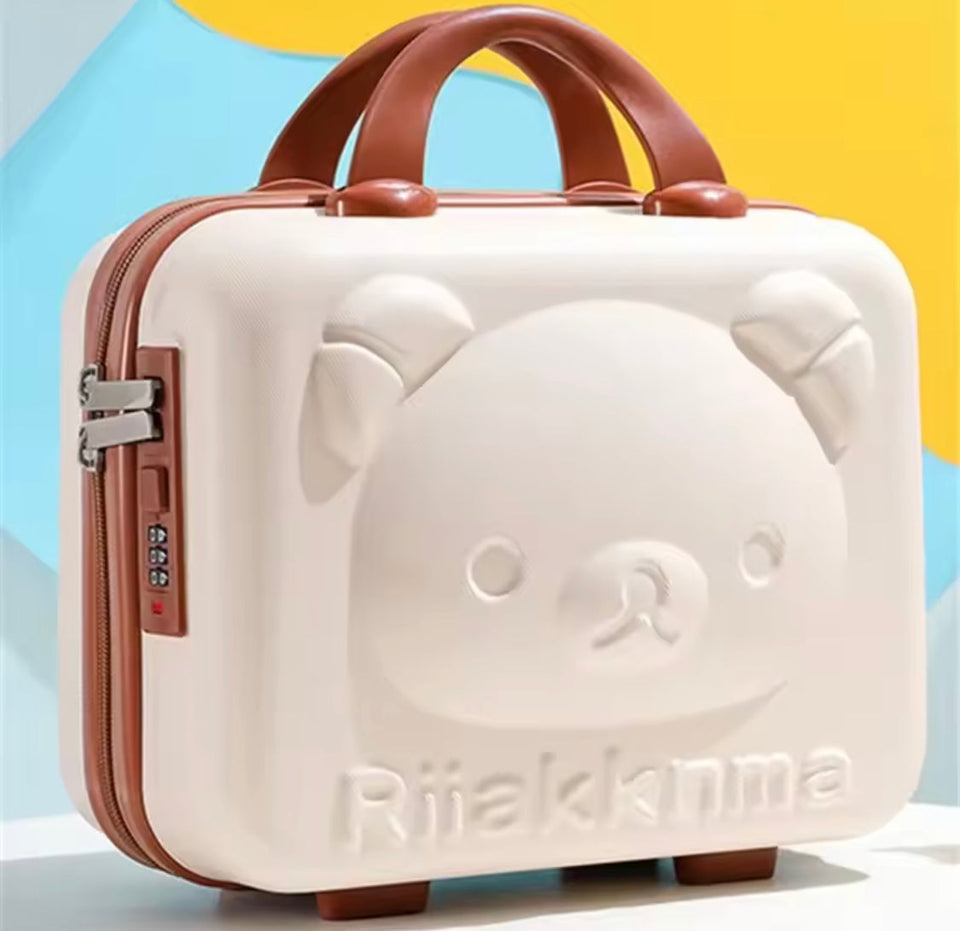 Portable Mini Bear Makeup Handbag, Mini Bear Travel Cosmetic Bag, Durable Zipper Cosmetic Bag