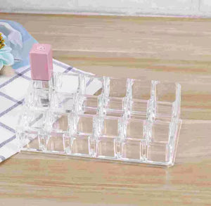 Lipstick Display Stand Holder, Acrylic Lipstick Storage Box, Acrylic Makeup Organizer, Desktop Lipstick Display Storage Box, Cosmetic Nail Polish Storage Rack, Desktop Dressing Table for Lip Glaze Brushes Bottles