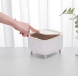 Nordic Press Desktop Trash Can, Creative Desktop Dust Bin, Bedroom Bedside Trash Can With Lid