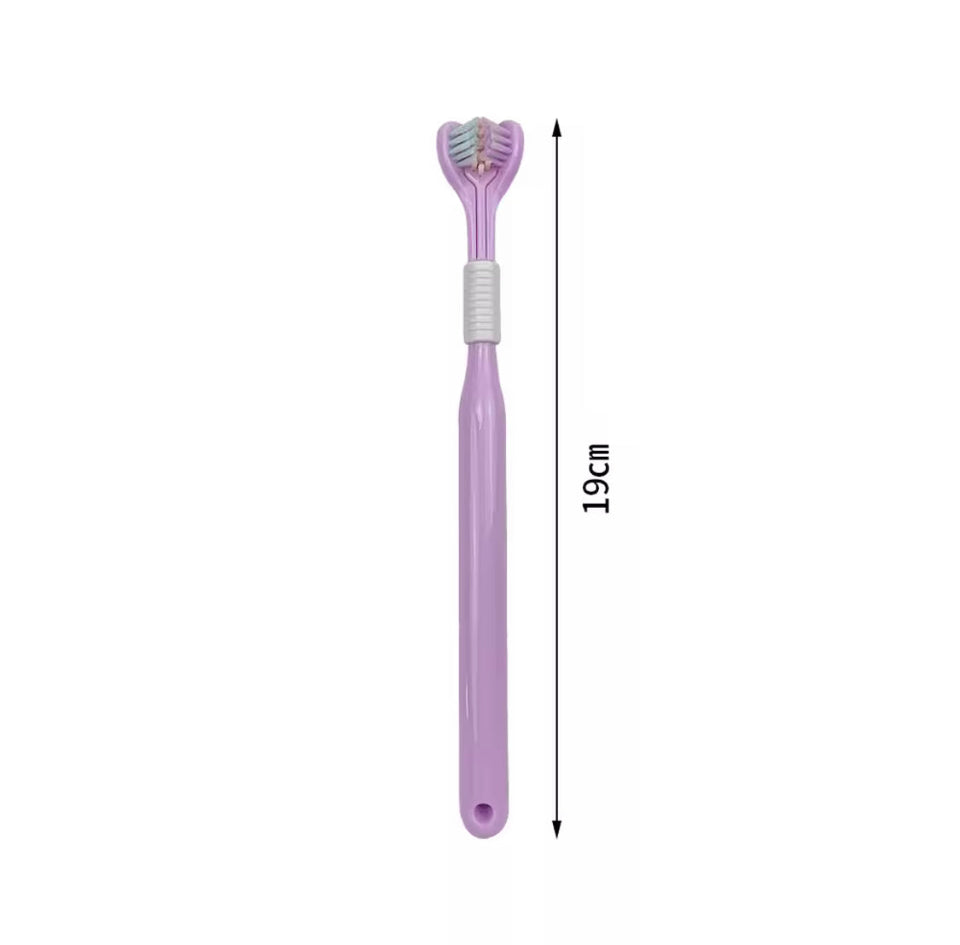 Soft Bristle 3 Sided Toothbrush, Oral Care Safety Toothbrush, Deep Cleaning Baby Toothbrush