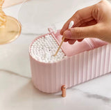 Desktop Cotton Swabs Storage Case, Cosmetic Storage Box With Lid, Beauty Blender Storage Organizer, Makeup Cotton Wipes Organizer